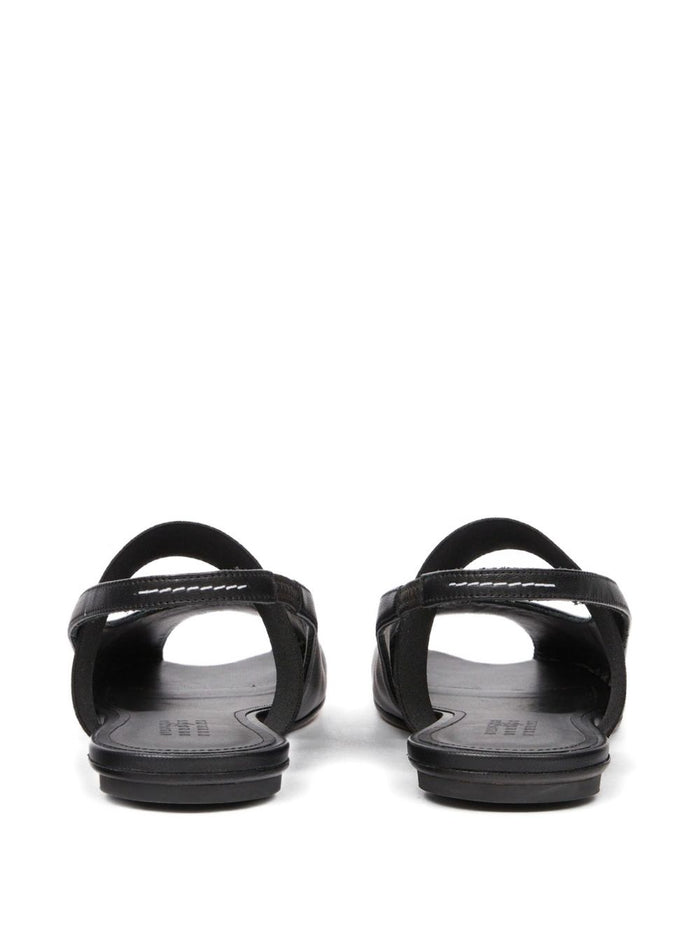 MM6 Maison Margiela Flat shoes Black Calf Leather 100 %