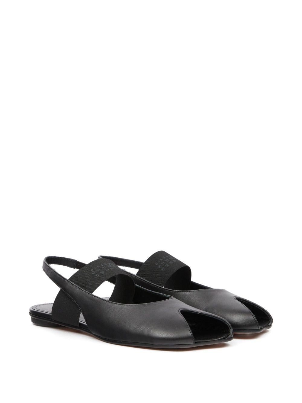 MM6 Maison Margiela Flat shoes Black Calf Leather 100 %