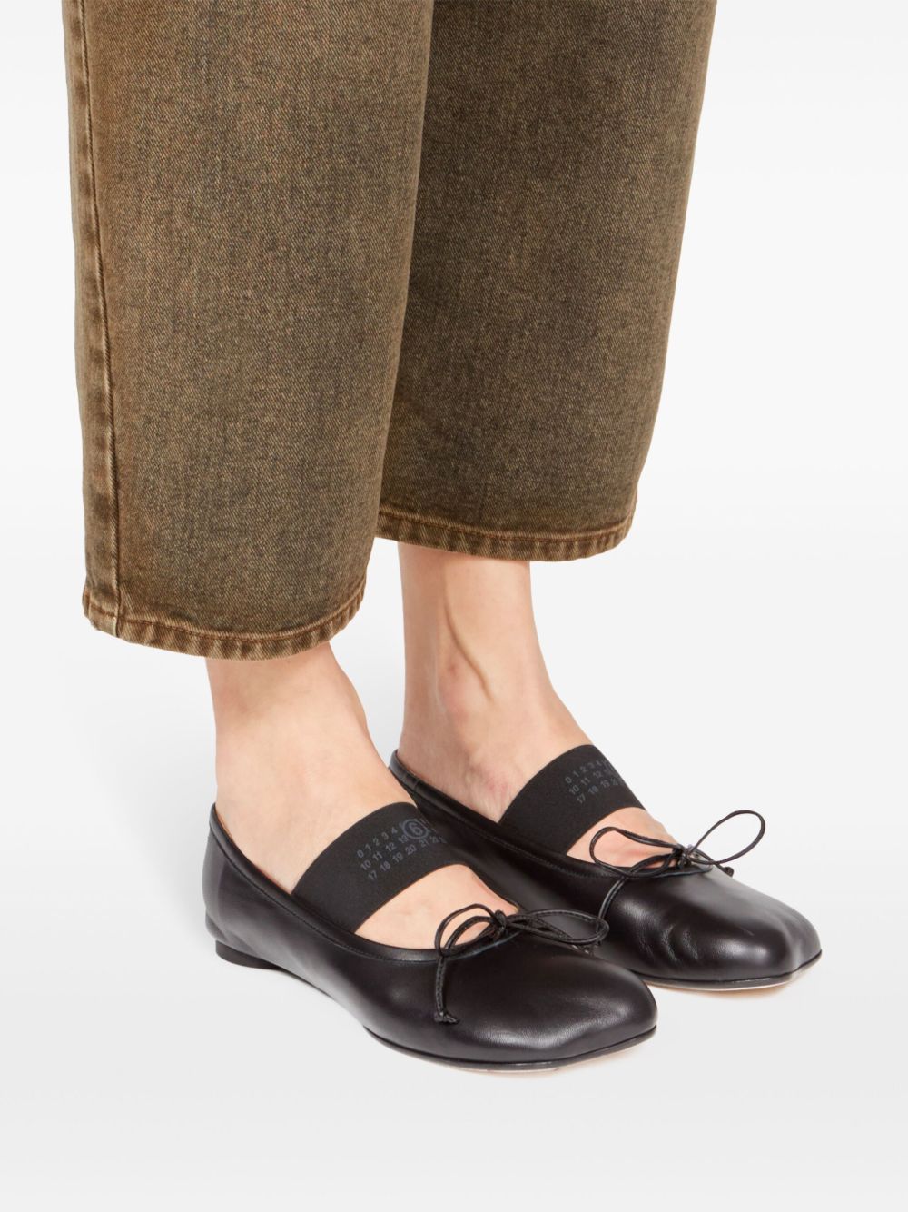 Mm6 Maison Margiela Flat Shoes Black Sheepskin