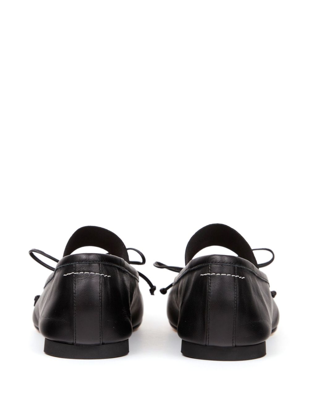 Mm6 Maison Margiela Flat Shoes Black Sheepskin