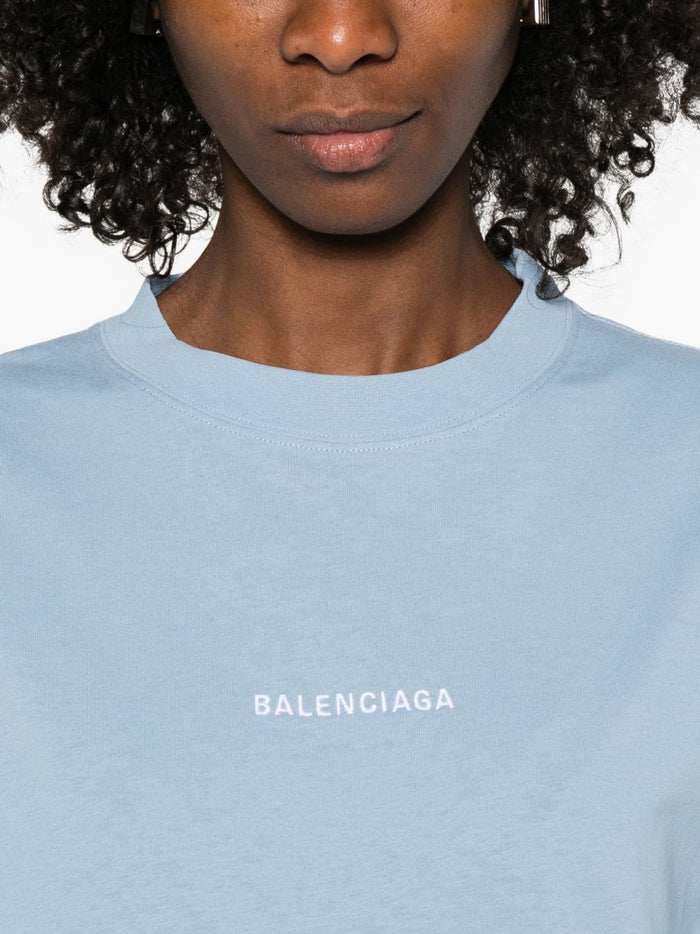 Balenciaga T-shirts and Polos Clear Blue Cotton