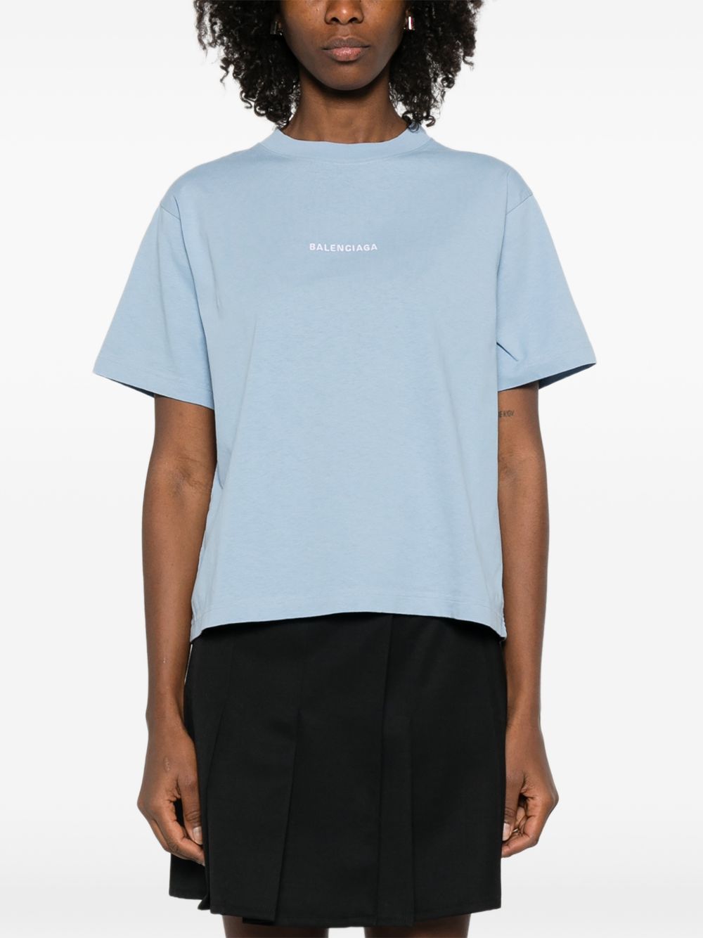 Balenciaga T-shirts and Polos Clear Blue Cotton