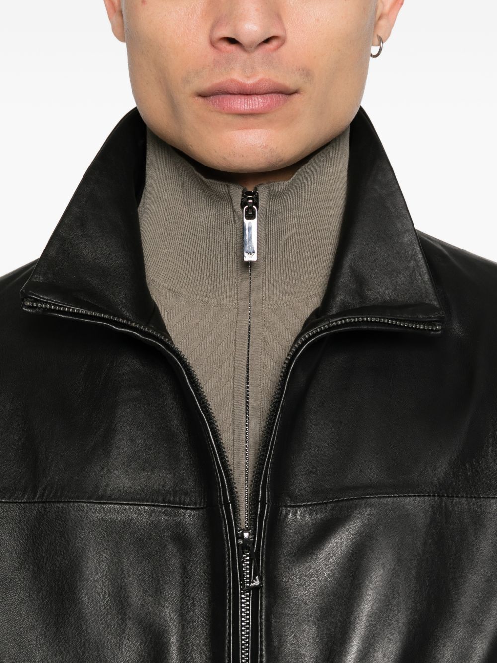 Emporio Armani Jackets Nero Lamb Leather