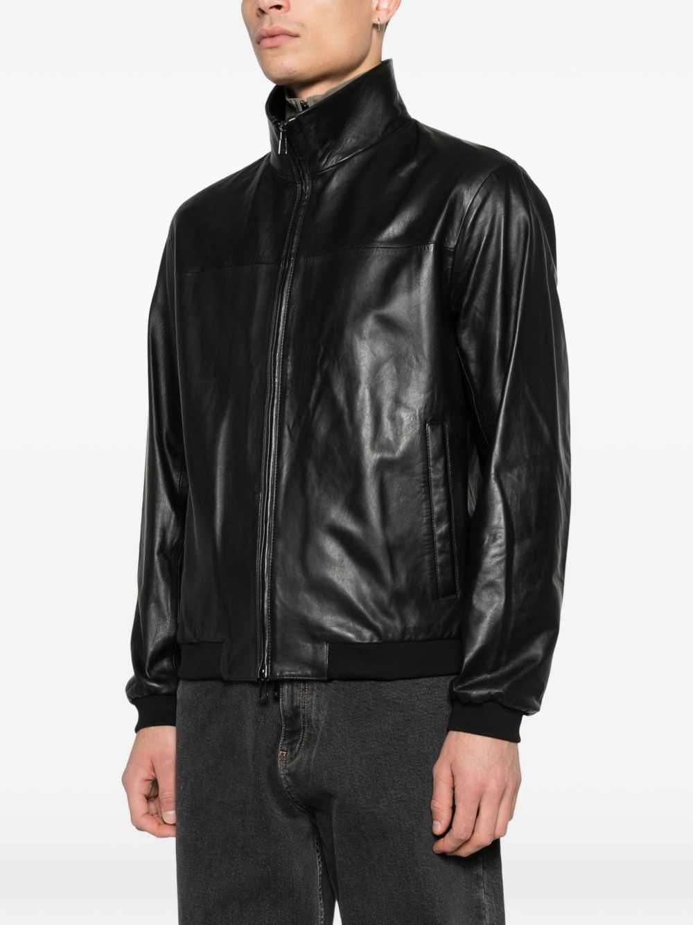 Emporio Armani Jackets Nero Lamb Leather
