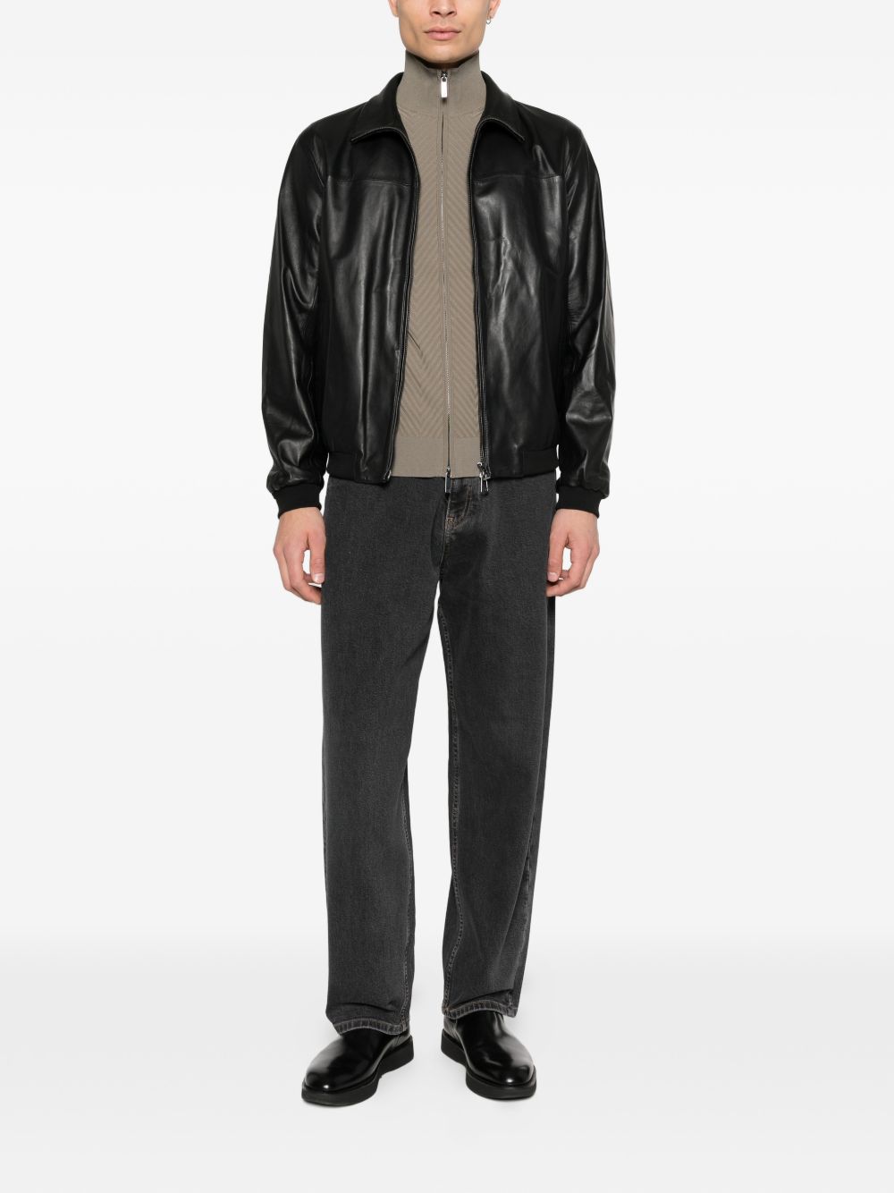 Emporio Armani Jackets Nero Lamb Leather