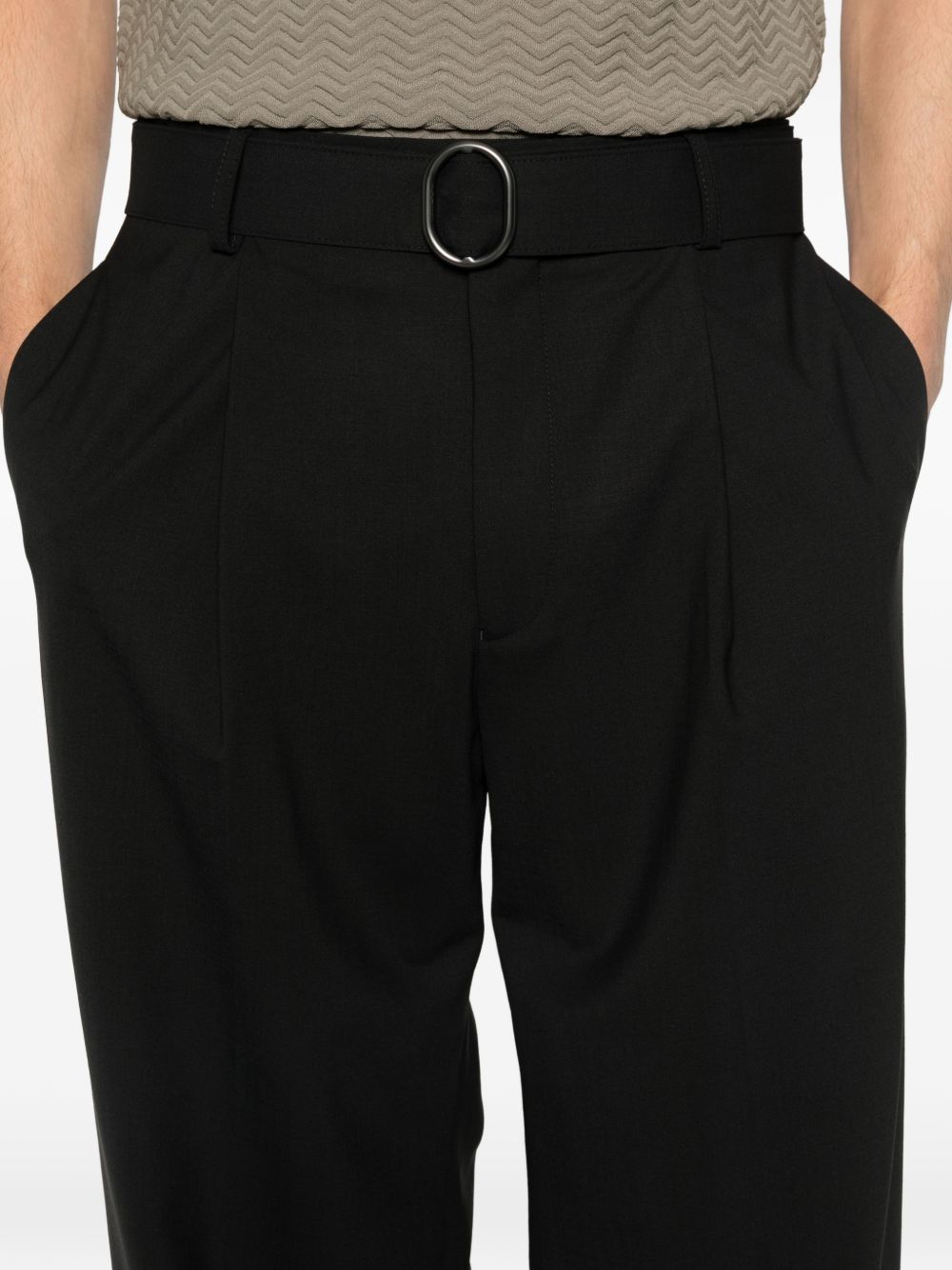 E.ARMANI EXCLUSIVE PRE Trousers Black Virgin Wool