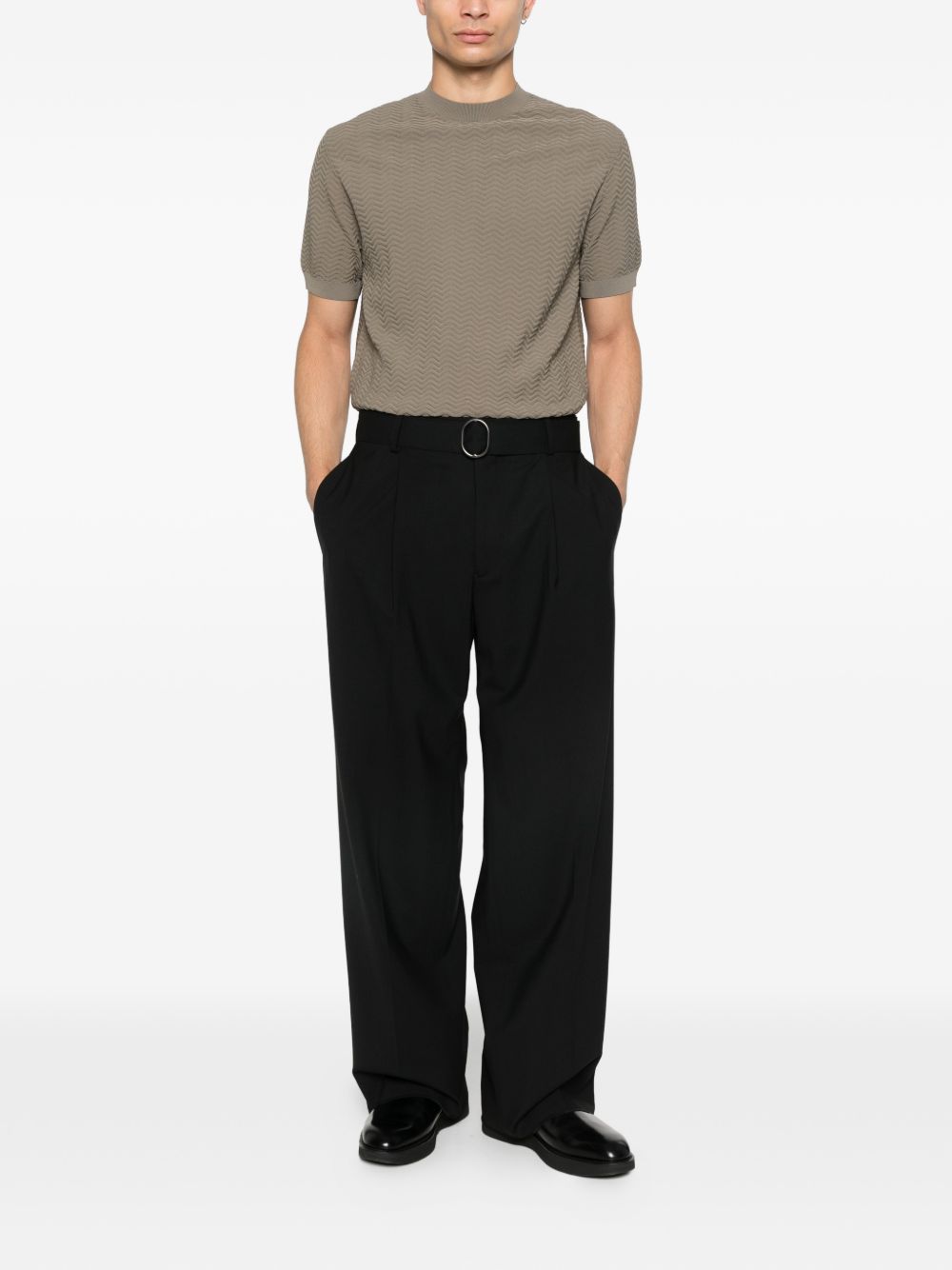 E.ARMANI EXCLUSIVE PRE Trousers Black Virgin Wool