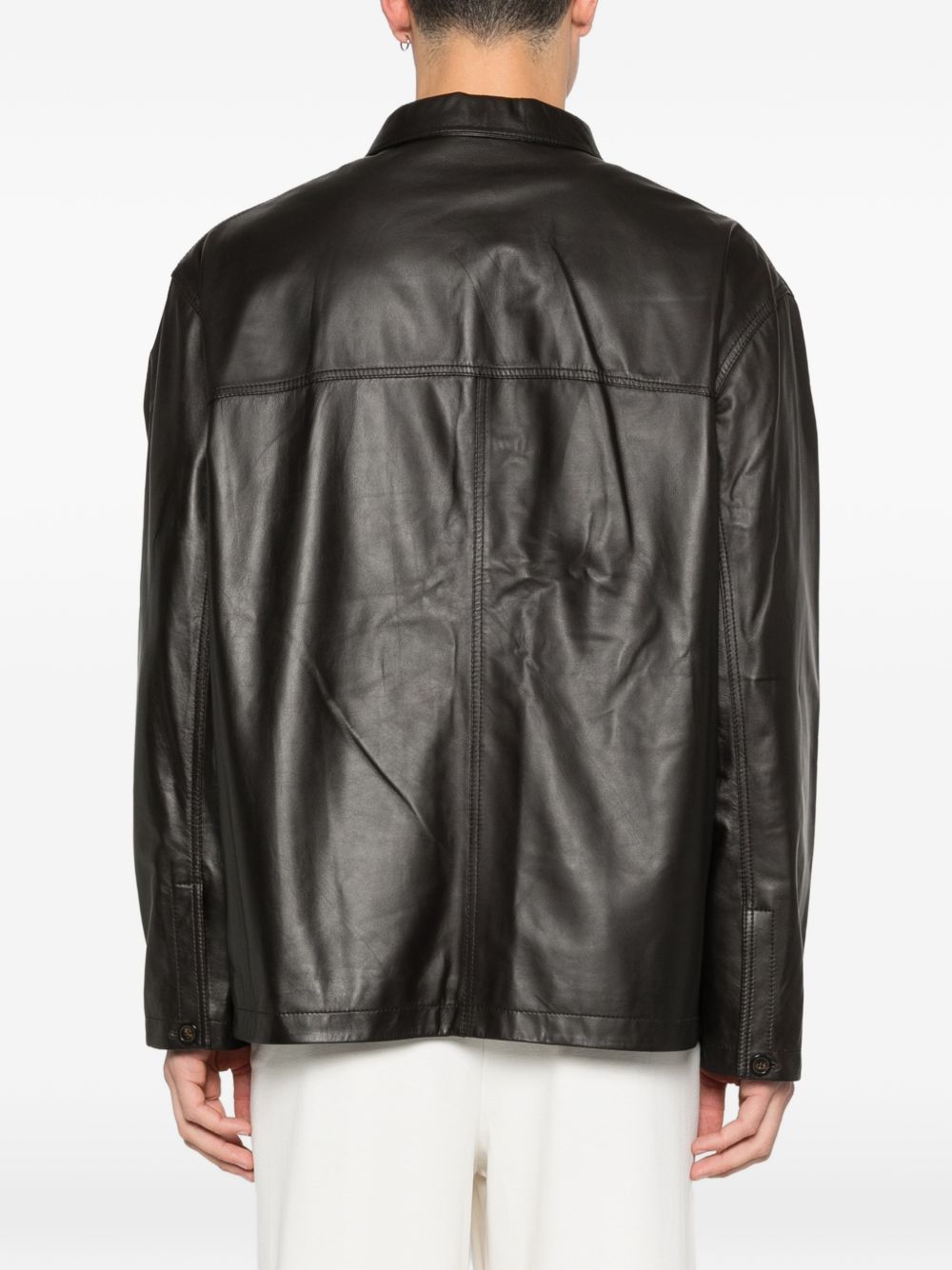 E.ARMANI EXCLUSIVE PRE Jackets Brown Lamb Leather