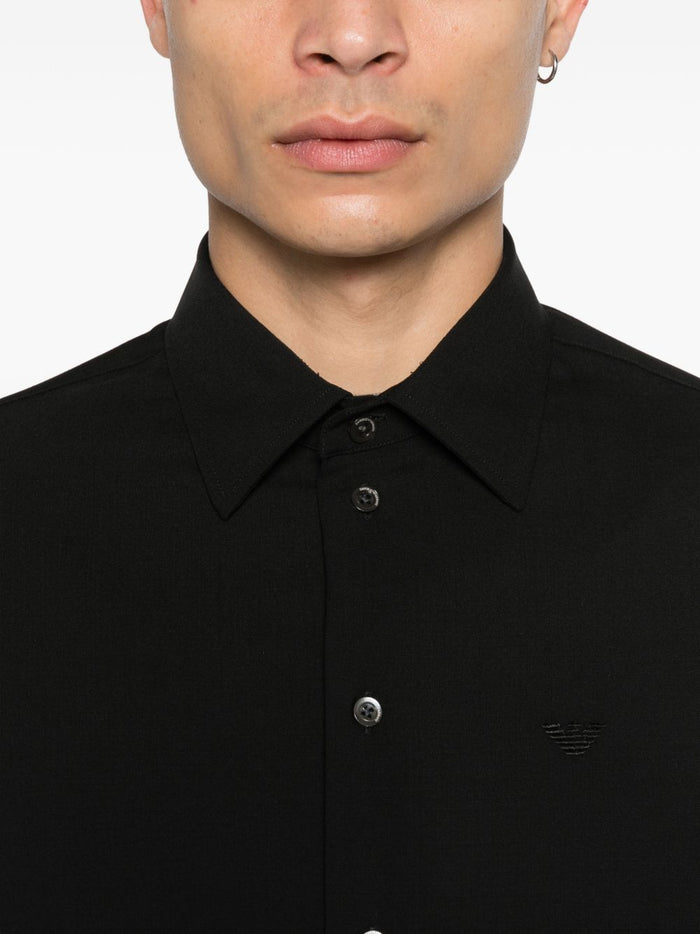 E.ARMANI EXCLUSIVE PRE Shirts Black Virgin Wool
