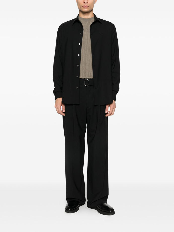 E.ARMANI EXCLUSIVE PRE Shirts Black Virgin Wool