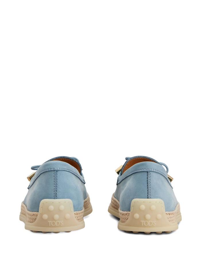 Tods Flat shoes Clear Blue Outer: Raffia