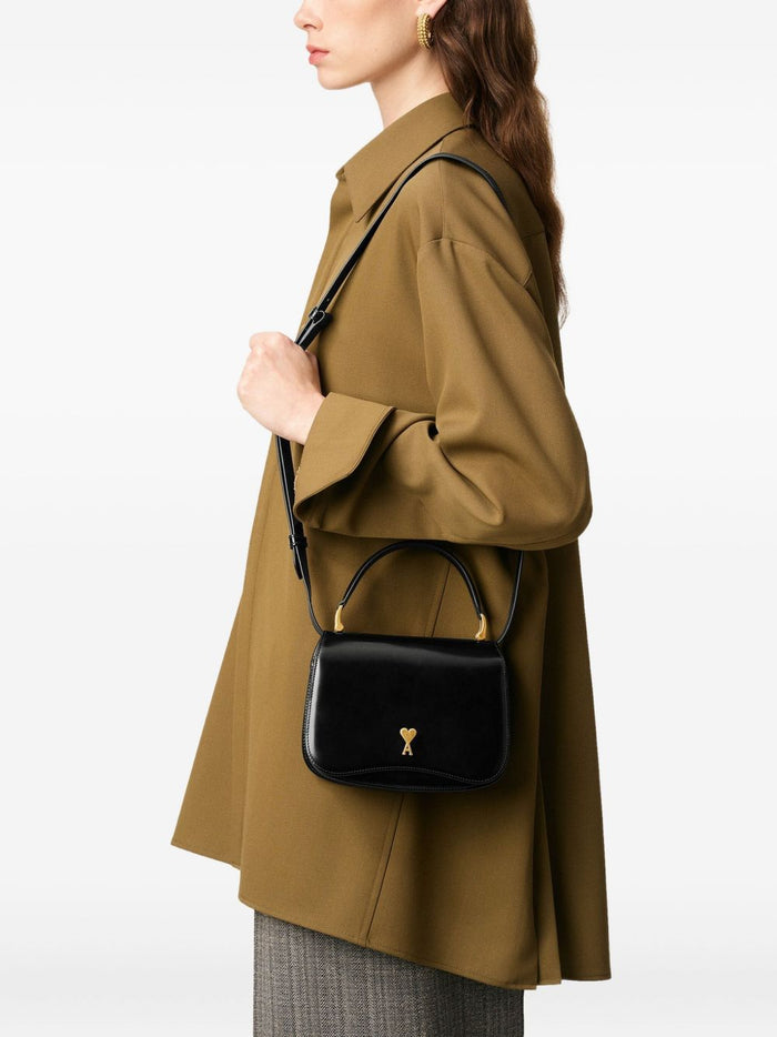Ami Paris Bags Black Lamb Skin Calf Leather