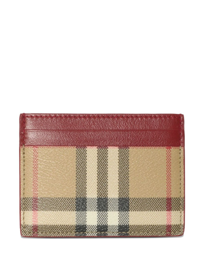 Burberry Wallets Red Polyurethane Polyester Cotton