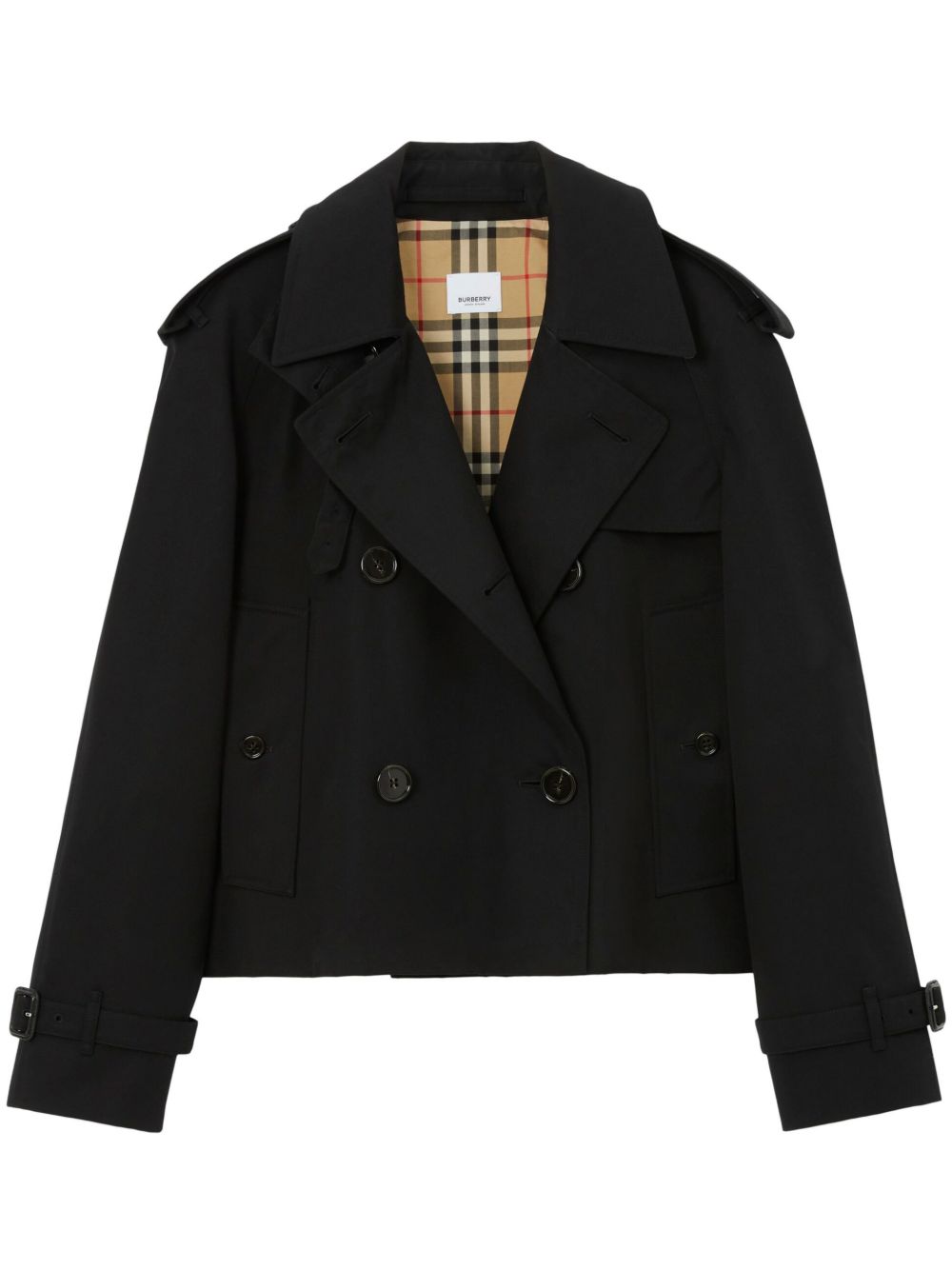 Burberry Coats Black Cotton