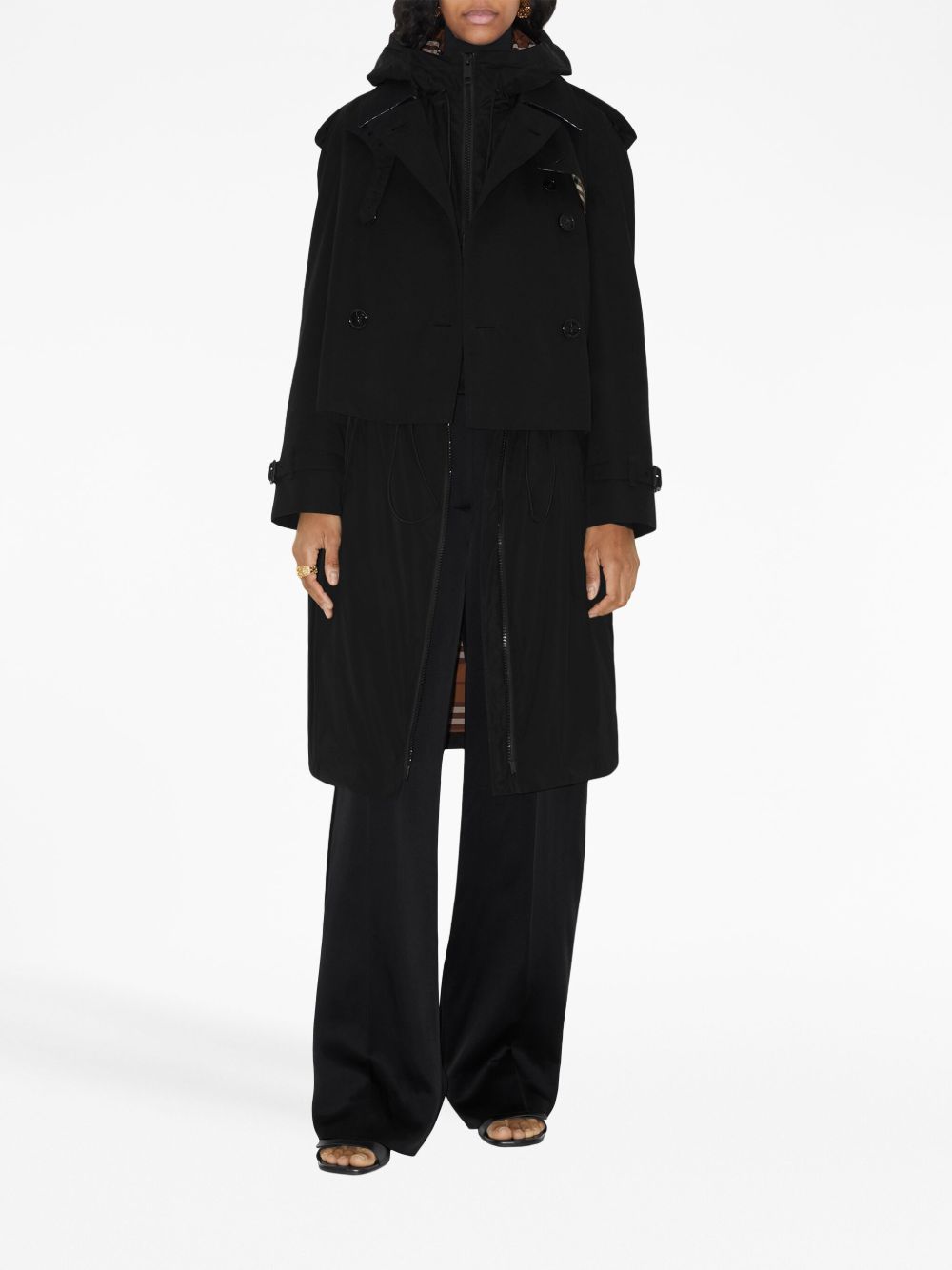 Burberry Coats Black Cotton