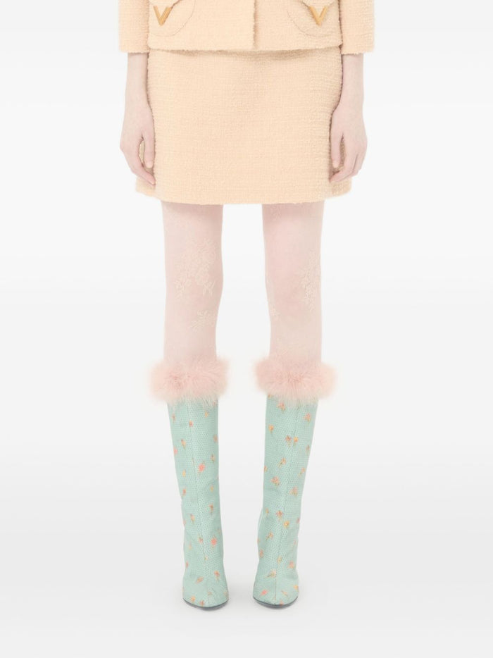 Valentino Skirts Beige Polyamide Virgin Wool