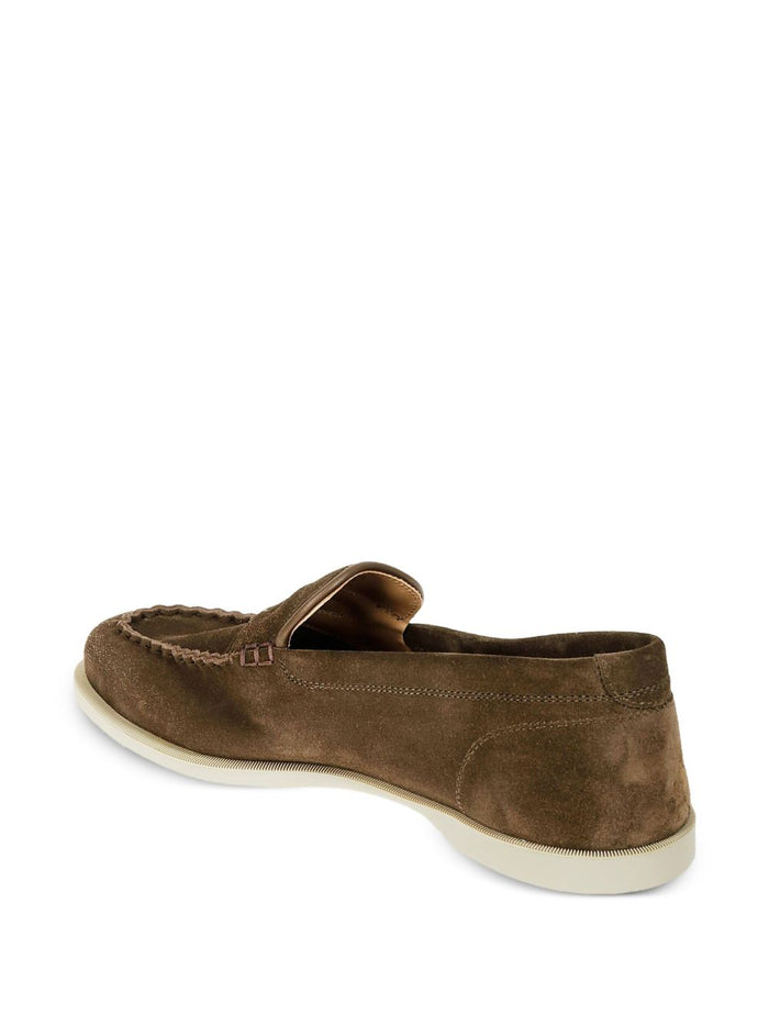 John Lobb Flat shoes Green Outer: Suede