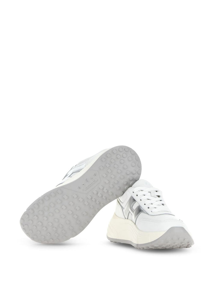 Hogan Sneakers Silver Calf Leather