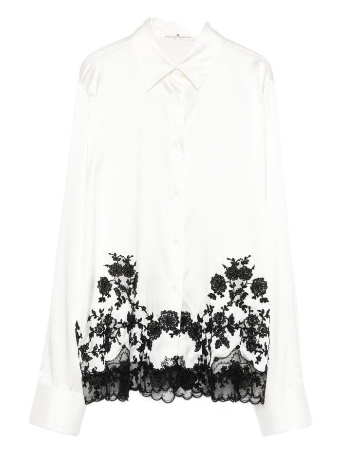Ermanno Scervino Shirts White Silk Elastane