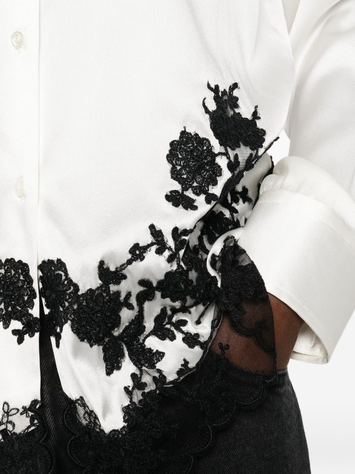 Ermanno Scervino Shirts White Silk Elastane
