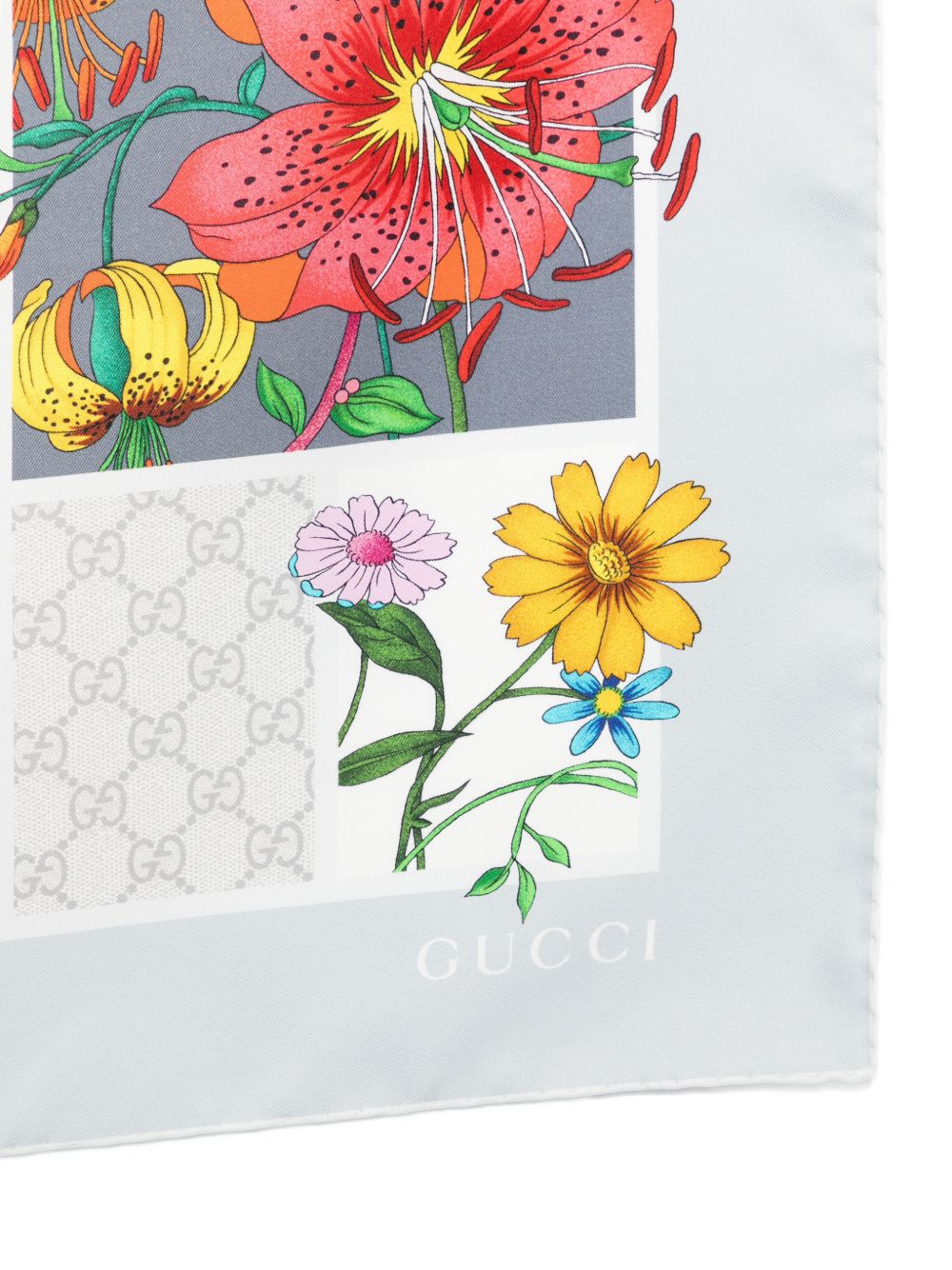 Gucci Scarfs Grey Silk Fabric