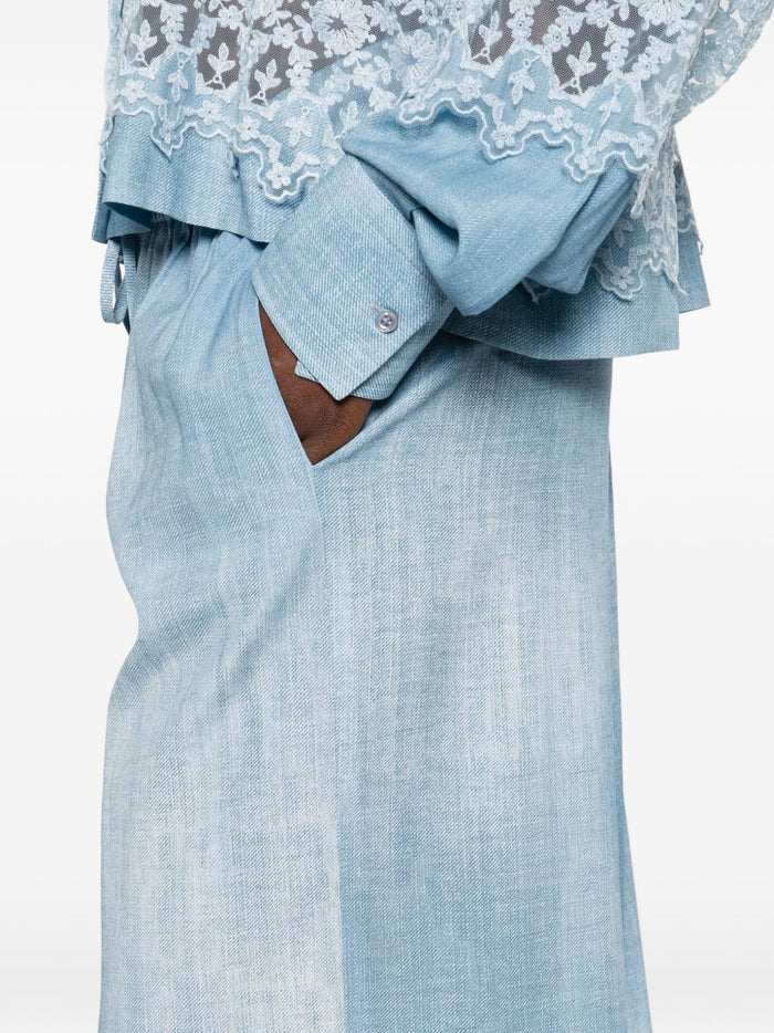Ermanno Scervino Trousers Clear Blue Viscose