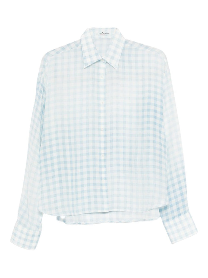 Ermanno Scervino Shirts Clear Blue Silk