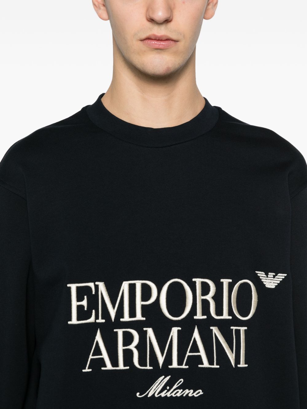 Emporio Armani Sweaters Blue Cotton