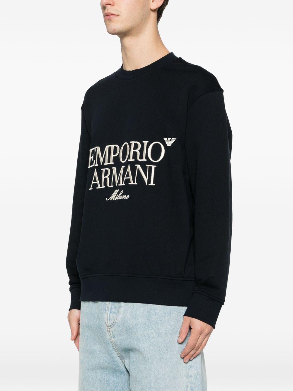 Emporio Armani Sweaters Blue Cotton