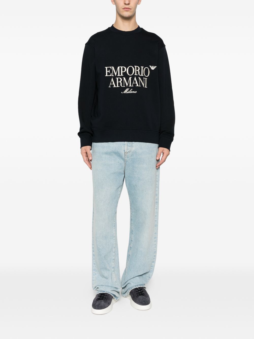 Emporio Armani Sweaters Blue Cotton