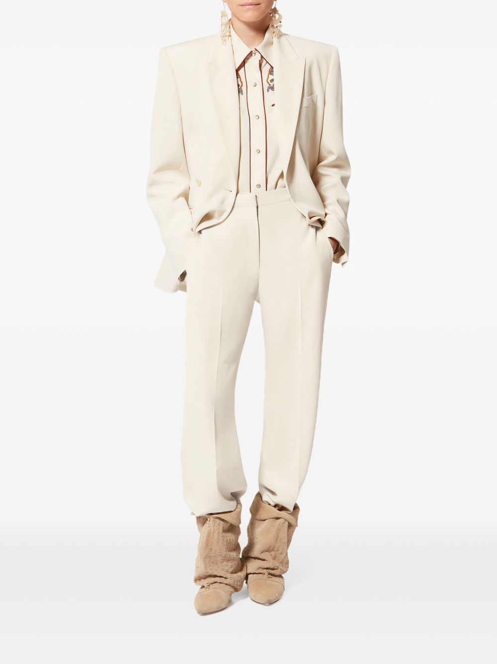 Isabel Marant Trousers Beige Acetate Silk
