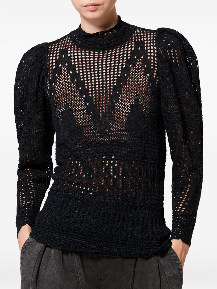 Isabel Marant Top Black Cotton Viscose Paper