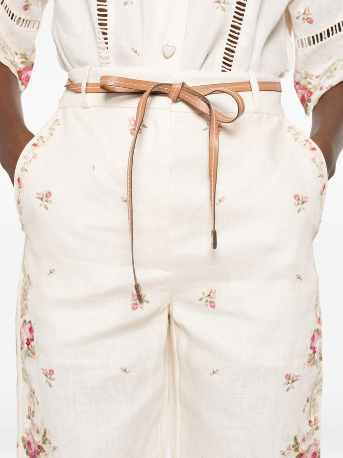 Zimmermann Trousers Beige Linen