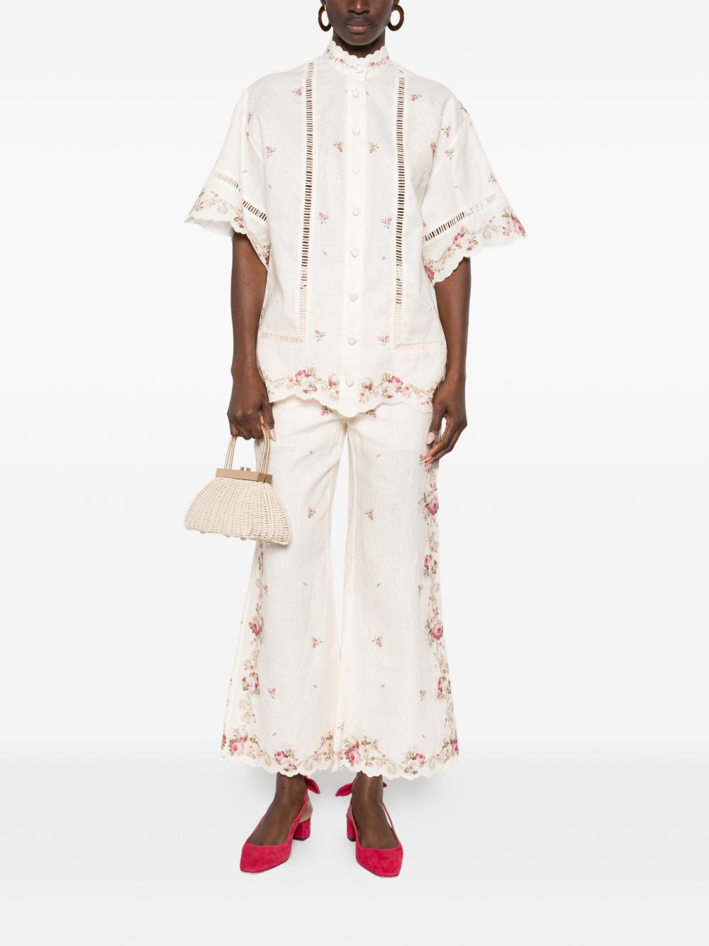 Zimmermann Trousers Beige Linen