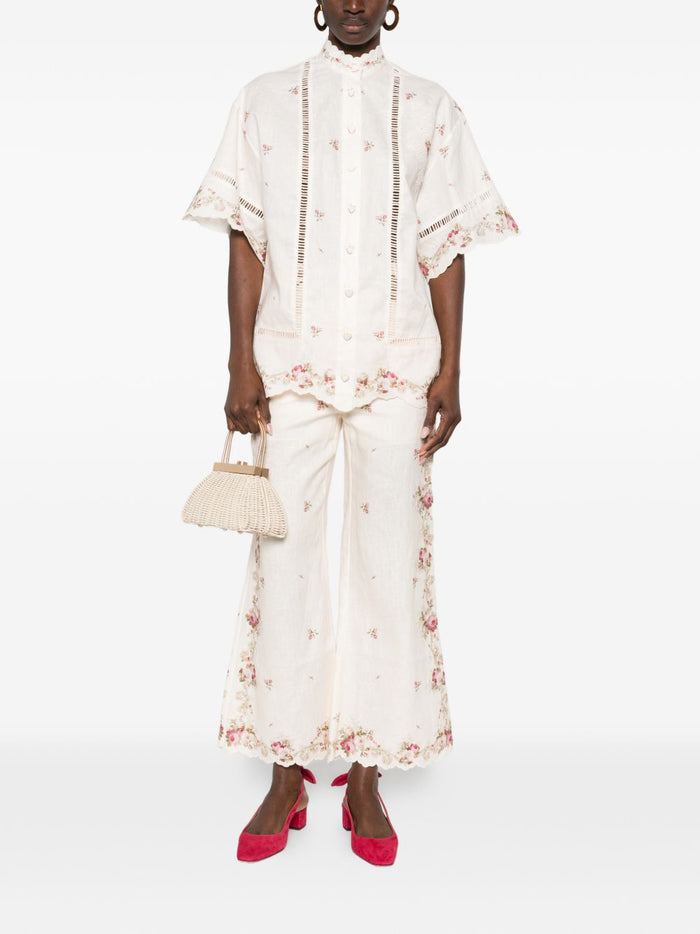 Zimmermann Trousers Beige Linen