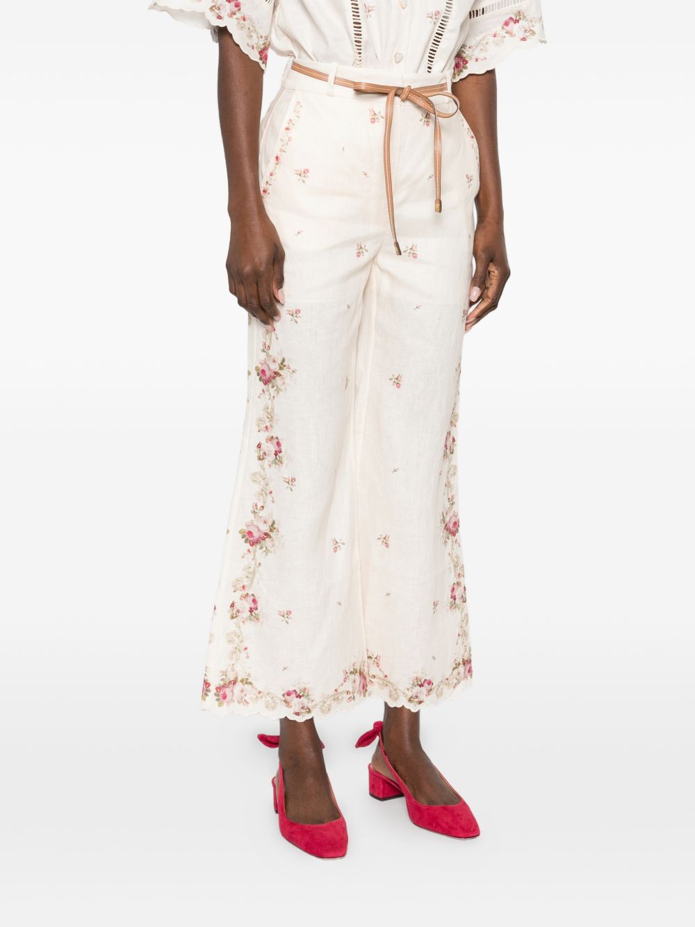 Zimmermann Trousers Beige Linen
