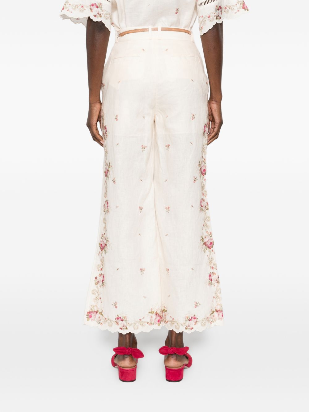 Zimmermann Trousers Beige Linen