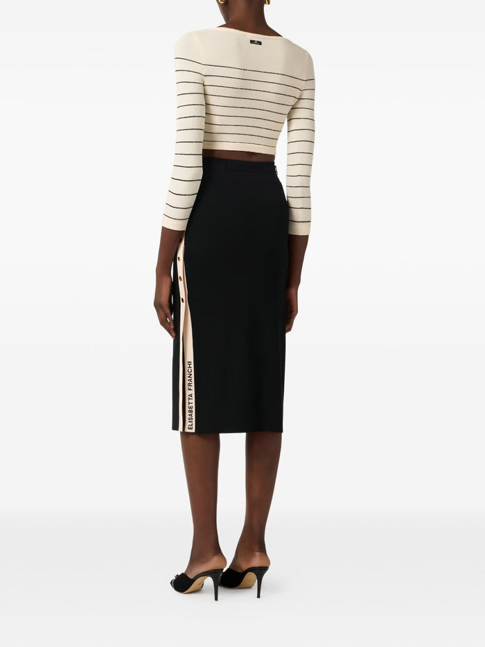 Elisabetta Franchi Skirts Black Viscose Nylon