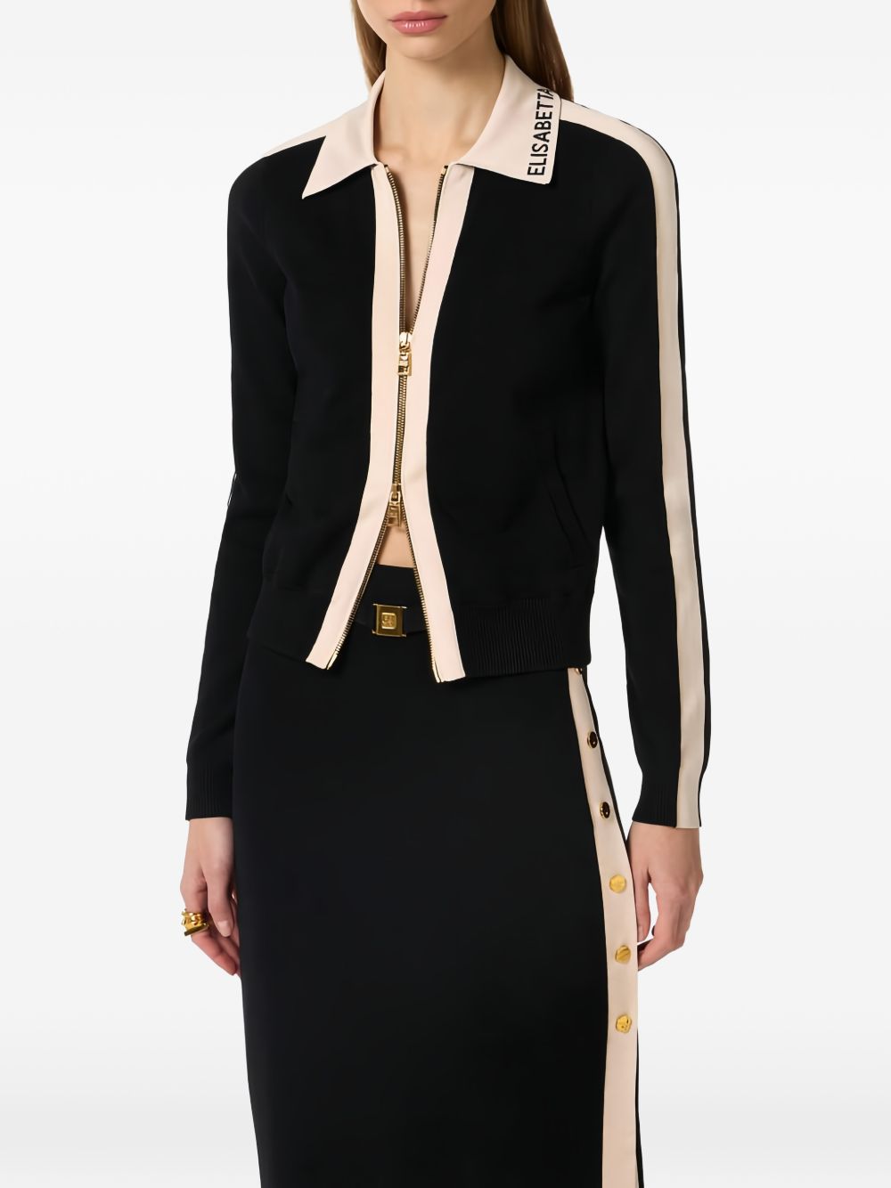 Elisabetta Franchi Sweaters Black Viscose Nylon
