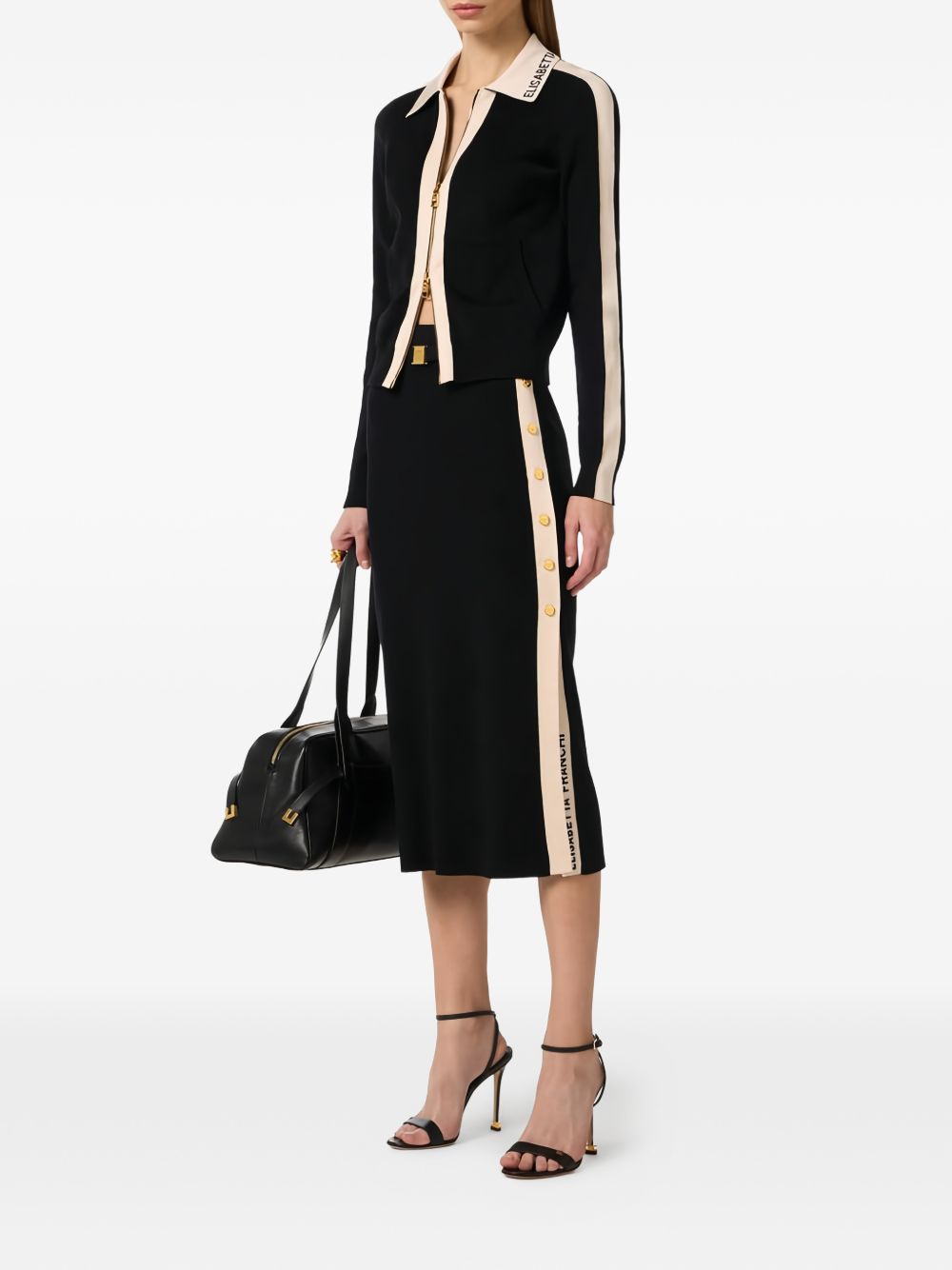 Elisabetta Franchi Sweaters Black Viscose Nylon