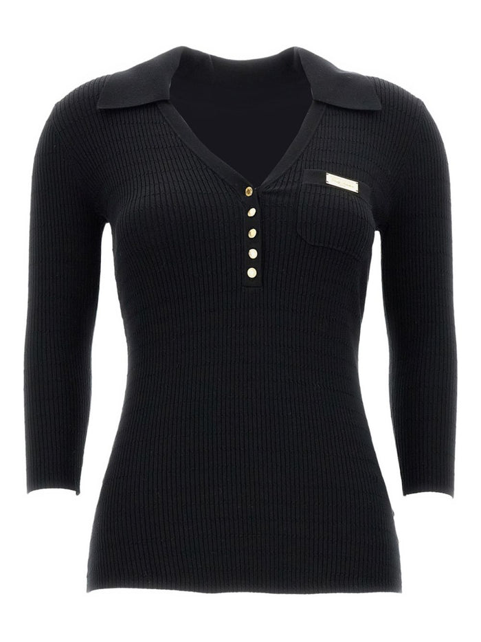 Elisabetta Franchi Sweaters Black Lyocell Nylon Silk