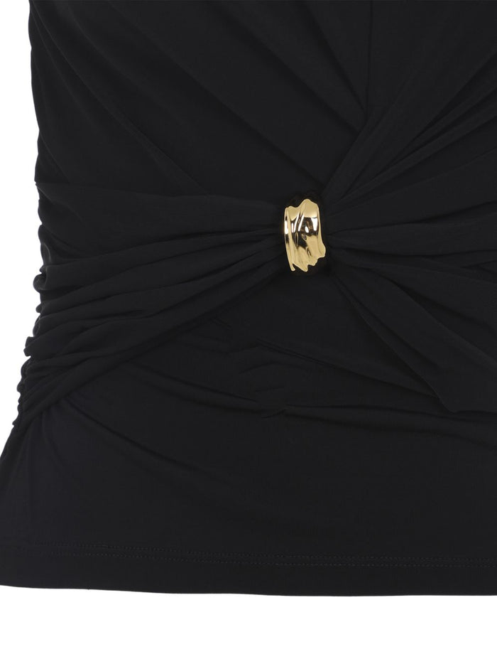 Elisabetta Franchi Top Black Viscose Elastane
