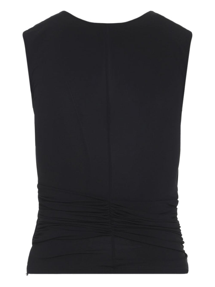 Elisabetta Franchi Top Black Viscose Elastane