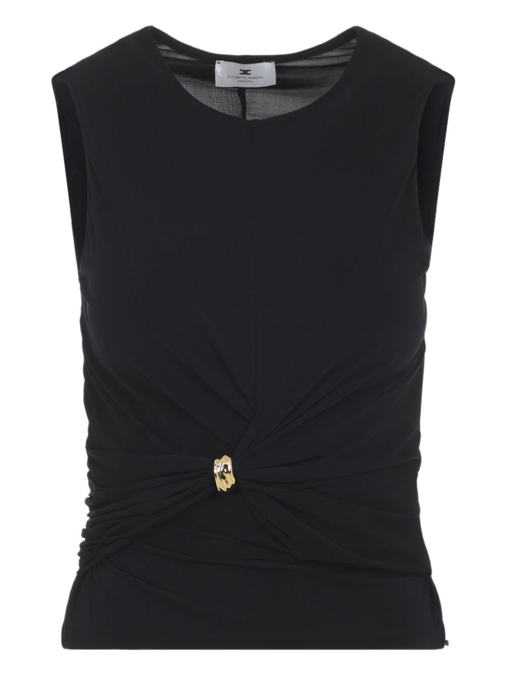 Elisabetta Franchi Top Black Viscose Elastane