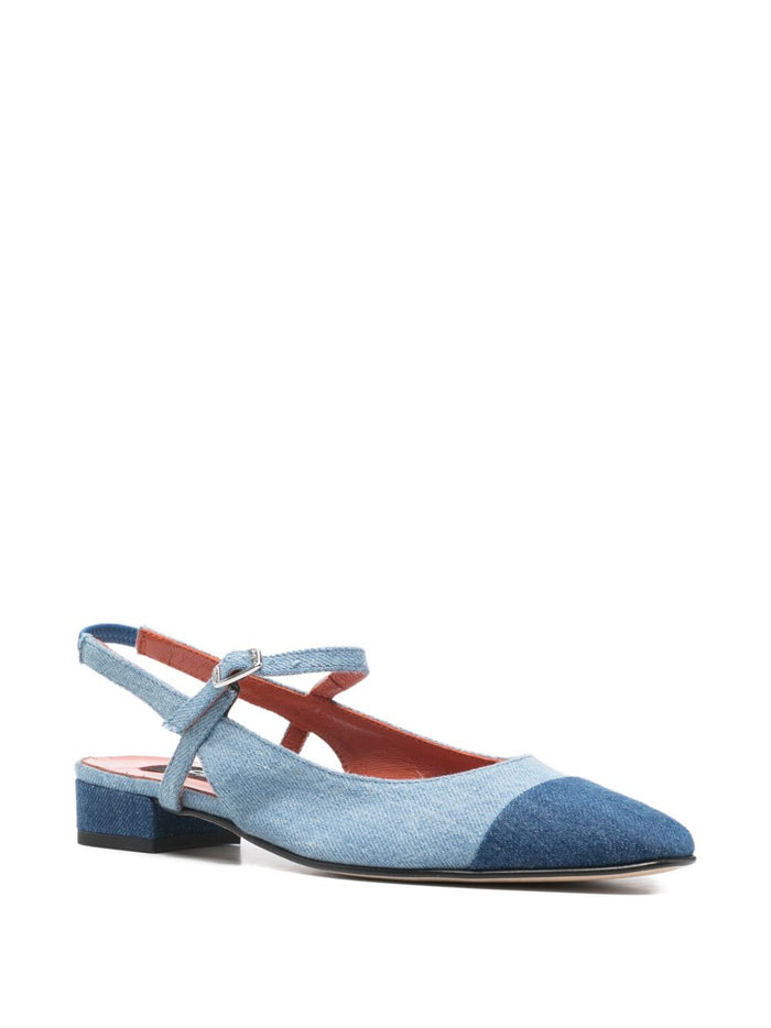 CAREL PARIS Flat shoes Clear Blue Jeans Fabric