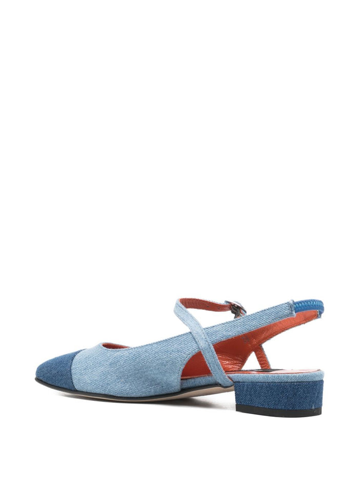 CAREL PARIS Flat shoes Clear Blue Jeans Fabric