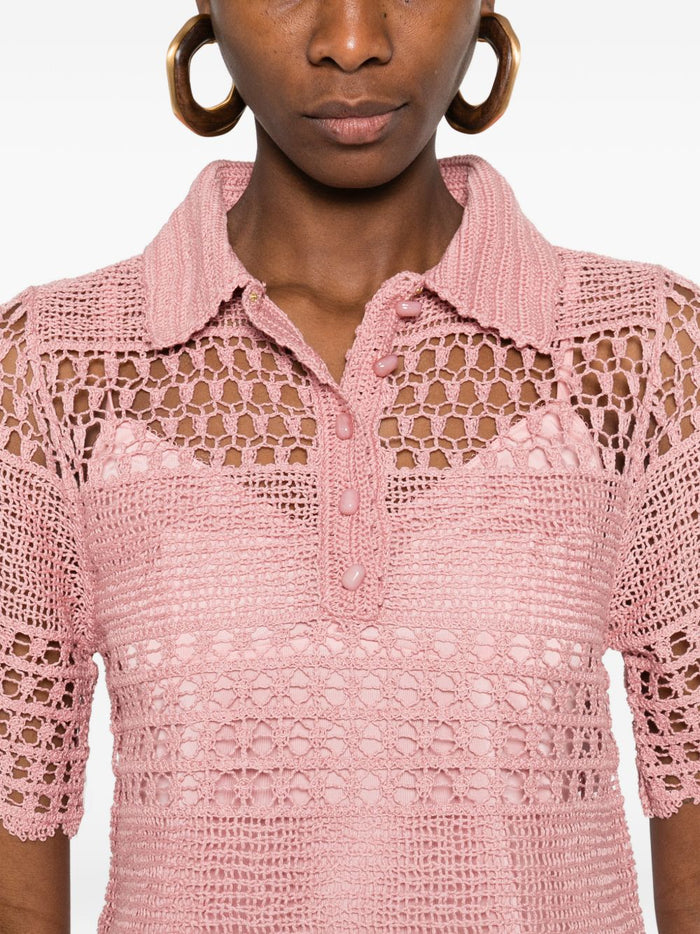 Zimmermann Top Pink Cotton Polyester Polyamide