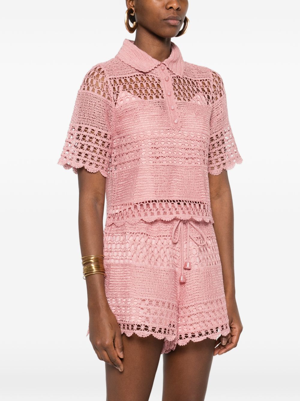 Zimmermann Top Pink Cotton Polyester Polyamide