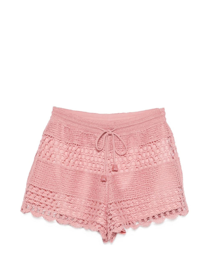 Zimmermann Shorts Pink Cotton Polyester Polyamide