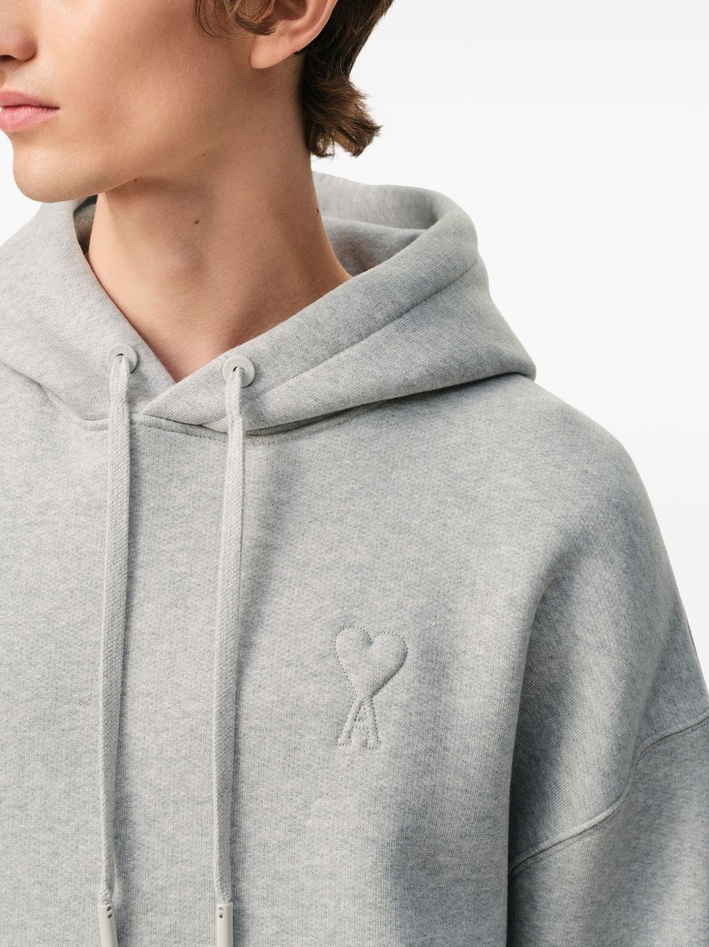Ami Paris Sweaters Grey Cotton